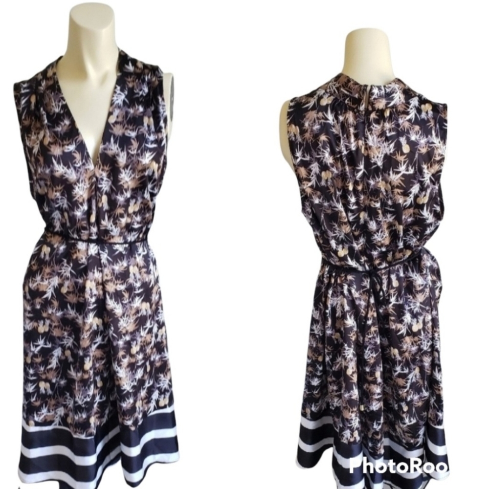 Peter Som Pineapple Print V-neck sleevless Dress